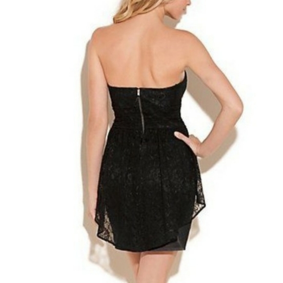 GUESS Dakota Lace Peplum Strapless Mini Dress - Picture 2 of 15